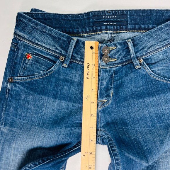 Hudson Womens Jeans 26 Blue Skinny Stretch Dark Wash Whiskers Flap Pockets - Picture 8 of 10